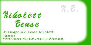 nikolett bense business card